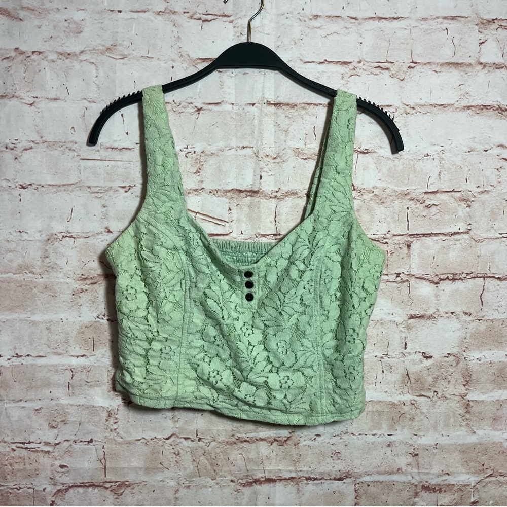 Miss Chievous mint green tank lace crop top size medium